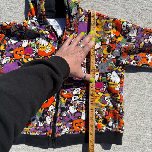 Walt Disney World Parks 2022 Halloween Full Zip Up Hoodie Sweatshirt AOP Medium - Picture 6 of 6
